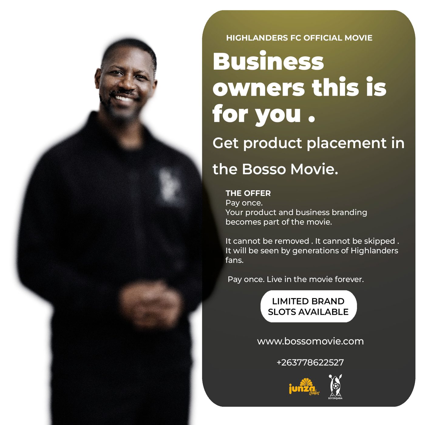 Business owners, this is for you — get product placement in the Bosso Movie
